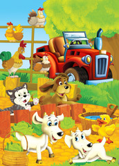 life on the farm - illustration for the children