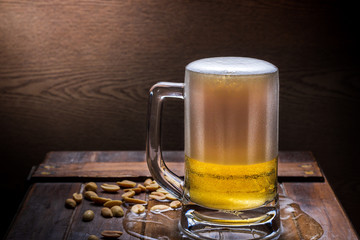 Glasses of light and dark beer