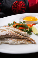 Baked white fish fillet