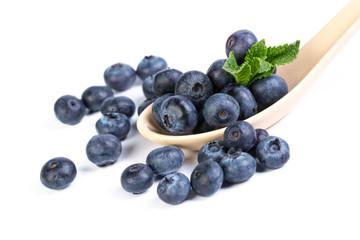 Blueberries isolated on white background