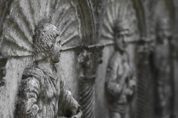 Old bas-relief. Monochromatic.