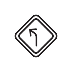 left curve sign, turn left sign outline vector icon. Modern simple isolated sign. Pixel perfect vector illustration for logo, website, mobile app and other designs