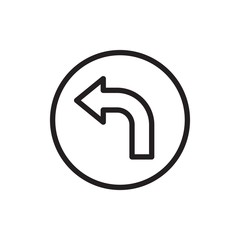 left way sign, turn left sign outline vector icon. Modern simple isolated sign. Pixel perfect vector illustration for logo, website, mobile app and other designs