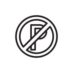 no parking sign, road sign outline vector icon. Modern simple isolated sign. Pixel perfect vector illustration for logo, website, mobile app and other designs