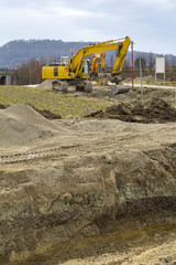 excavator at a construction site