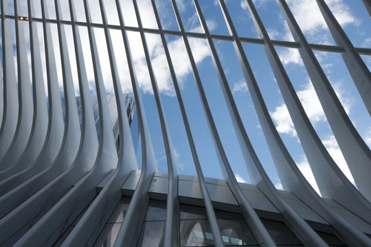 Urban Geometry, Modern architecture. Abstract architectural design. Industrial design. Modern building.