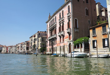 20.06.2017, Venice, Italy: View of historic buildings and canals from gondola