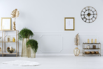 Golden decorations in anteroom