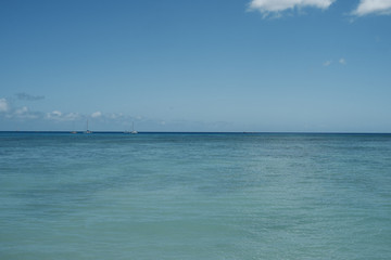 Beautiful sea and sky of Waikiki Beach