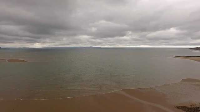 Flying over the beach of Llandudno, Wales - United Kingdom