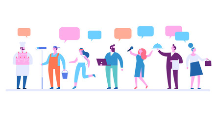 People occupations.Flat vector illustration isolated on white. © Oksana_Latysheva
