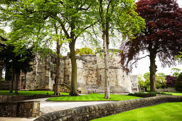 Skipton Castle, Yorkshire, Great Britain.It was built in 1090 by Robert de Romille, a Norman baron, and has been preserved for over 900 years.