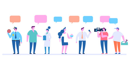 People occupations.Flat vector illustration isolated on white. © Oksana_Latysheva