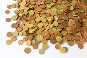 A mountain of euro cents for the little dreams, for backgrounds. Germany