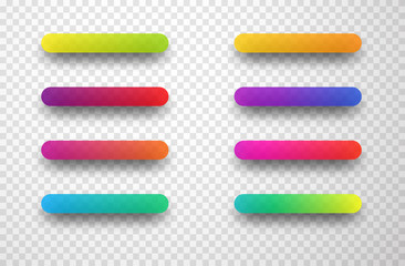 Obraz premium Colorful icon templates isolated on transparent background.