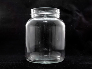 Frasco de vidro transparente