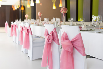 wedding chair with ribbon