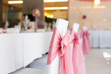 wedding chair with ribbon