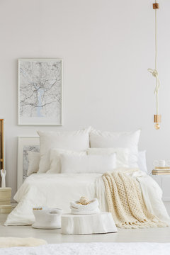 White bedding and blanket