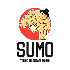 sumo logo with text space for your slogan / tag line, vector illustration - obrazy, fototapety, plakaty