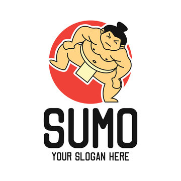 sumo logo with text space for your slogan / tag line, vector illustration