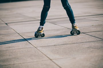 skateboarding with freeline outdoors