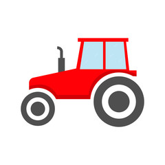 Fototapeta premium Tractor vector icon, pictogram, side view
