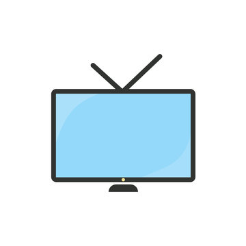 Tv Icon in trendy flat style isolated on white background. Television symbol for your web site design, logo, app, UI. Vector illustration, EPS10.