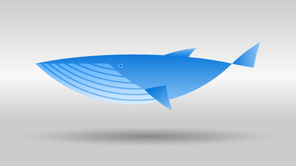 Simple blue whale vector illustration