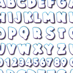 Creative seamless pattern with lettering alphabet.