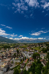 Fototapeta premium View of the Alps in Vaduz, Liechtenstein.