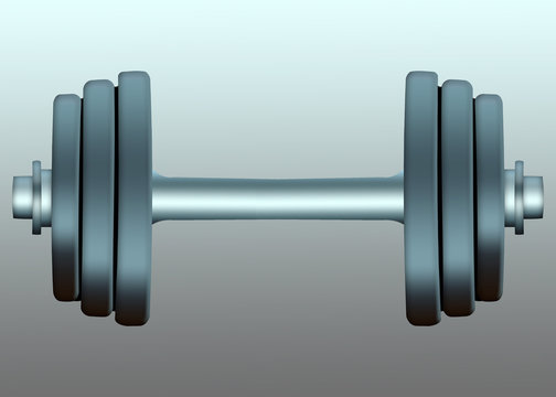 Insulated sports barbell on a  background. Dumbbells