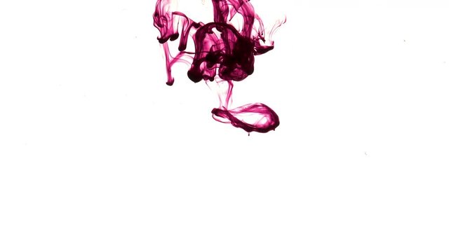 Abstract Purple Ink Flows In Underwater
