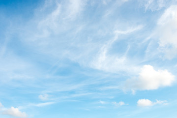 Blue sky white cloud white background