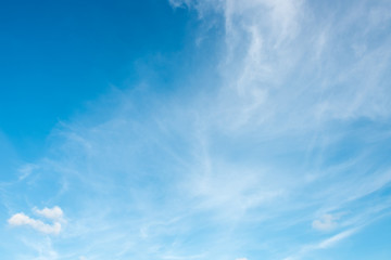 Blue sky white cloud white background
