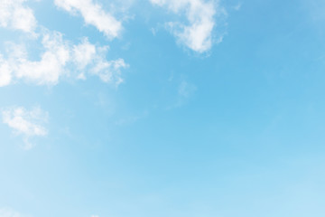 Blue sky white cloud white background