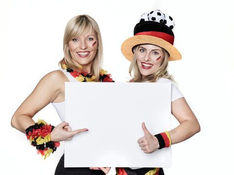 Girly soccer fan with message board