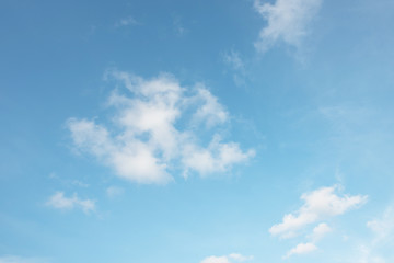 Blue sky white cloud white background