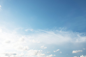 Blue sky white cloud white background