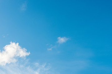 Blue sky white cloud white background