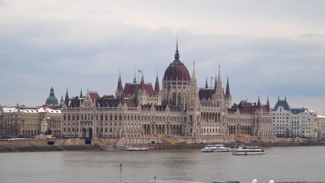 The building of the Hungarian Parliament in Budapest.