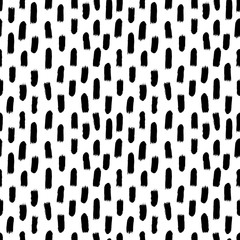Seamless vector abstract pattern with brush strokes,Static vertical direction. Hand-painted texture. Black brushstrokes on a white background. For printing on different subjects. Modern Vintage Style.