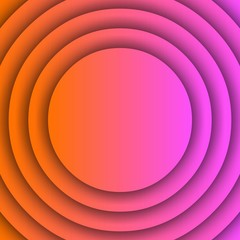 Orange and pink concentric circles. Background pattern for brochure cover, banner, postcard, flyer, poster or textile and fabric print. Template for creative wallpaper or graphic design artwork.