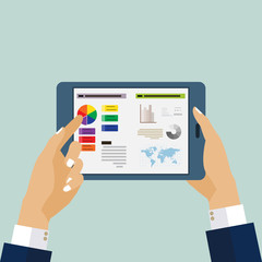 Flat design concepts for auditing . Auditor examination of financial report. Tax process. Research, project management, planning, accounting, analysis, data and investment. Vector for website banners.