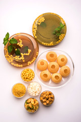 Pani Puri OR Golgappa is a popular Indian Chat menu, selective focus