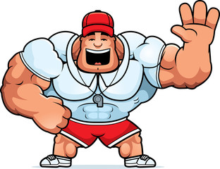 Cartoon Coach Waving