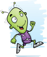 Cartoon Alien Man Running