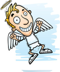 Naklejka premium Cartoon Angel Jumping