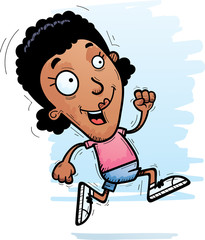 Cartoon Black Woman Running