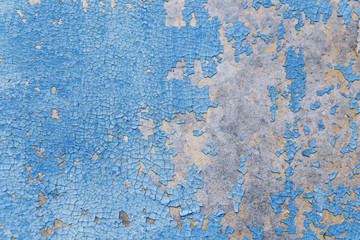 The blue wood texture with natural patterns. Fashionable youth background texture. Cracked paint.
